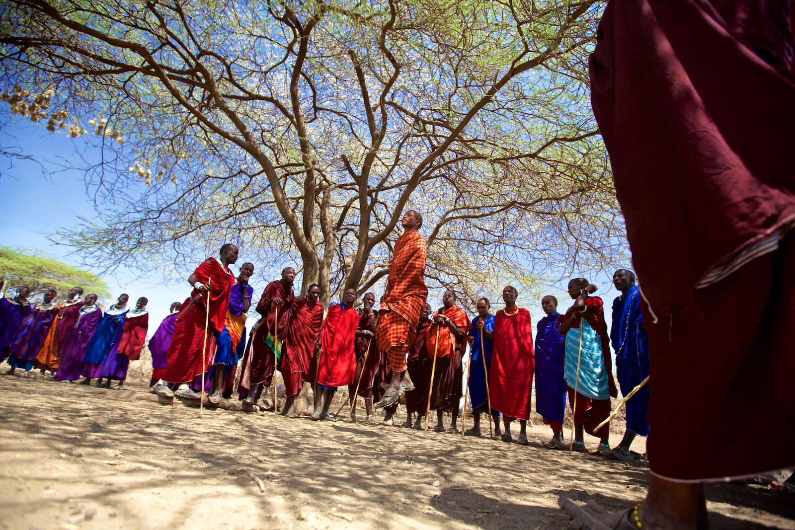 Masaier hopper i traditionel dans
